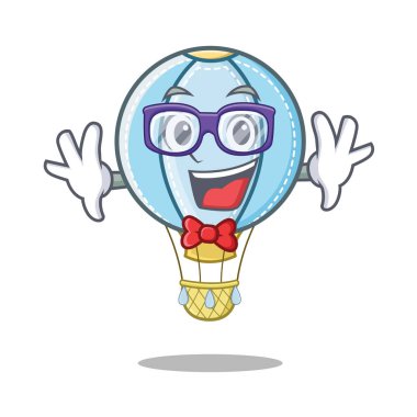 Geek hava balon karakter karikatür