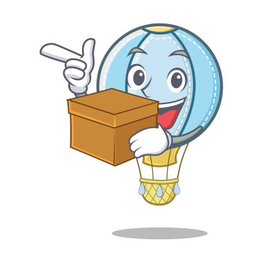Kutusu hava balon karakter karikatür ile