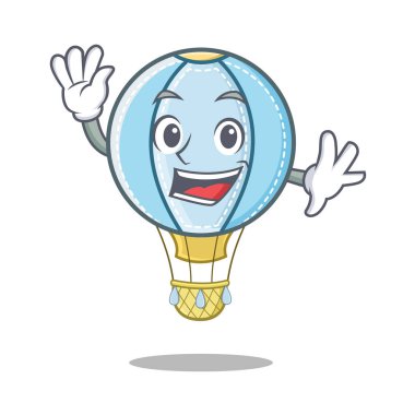 Hava Balon karakter karikatür sallayarak