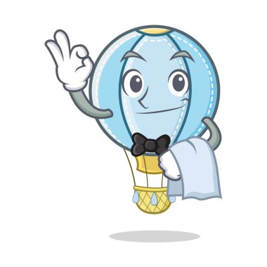 Garson hava balon karakter karikatür