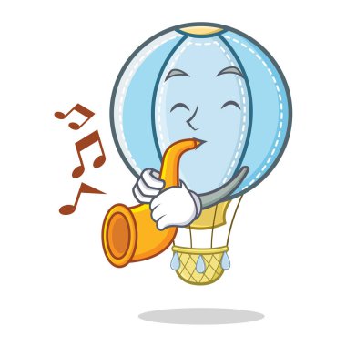 Trompet hava balon karakter karikatür ile