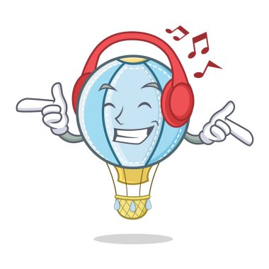 Dinleme müzik hava balon karakter karikatür