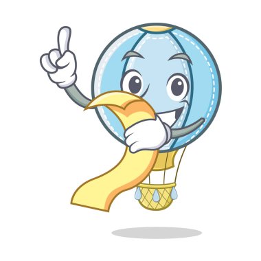 Menü hava balon karakter karikatür ile