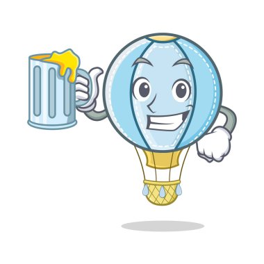 Suyu hava balon karakter karikatür ile