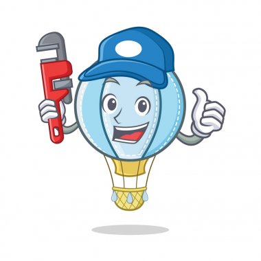 Tesisatçı hava balon karakter karikatür