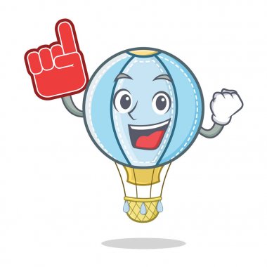 Köpük parmak hava balon karakter karikatür