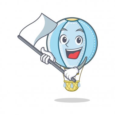 Bayrak hava balon karakter karikatür ile