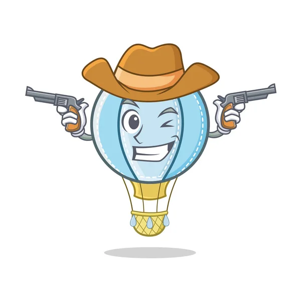 Cowboy ar balão personagem desenhos animados —  Vetores de Stock