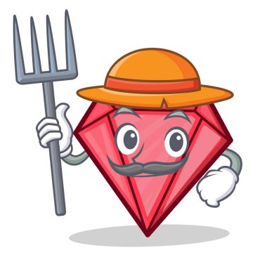 Çiftçi elmas karakter karikatür tarzı