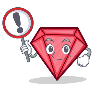 İşareti elmas karakter karikatür tarzı ile