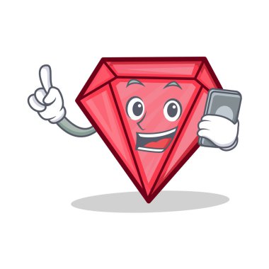 Telefon elmas karakter karikatür tarzı ile