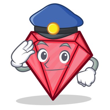 Polis elmas karakter karikatür tarzı