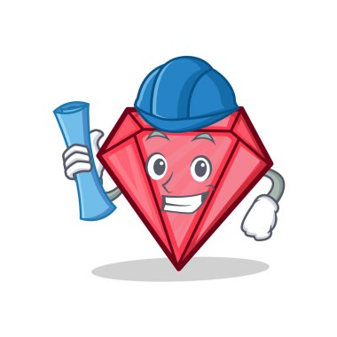 Mimar elmas karakter karikatür tarzı