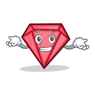 Sırıtan elmas karakter karikatür tarzı