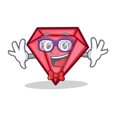 Geek elmas karakter karikatür tarzı