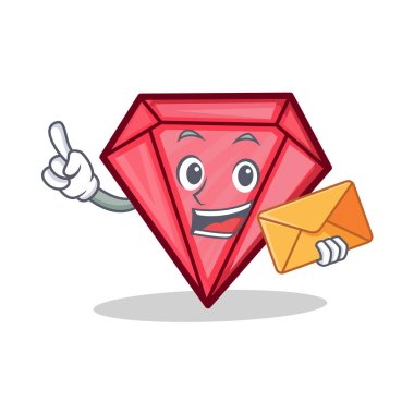 Zarf elmas karakter karikatür tarzı ile