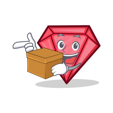 Kutusu elmas karakter karikatür tarzı ile