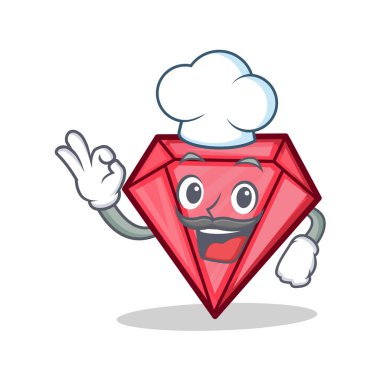 Şef elmas karakter karikatür tarzı