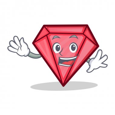 Elmas karakter karikatür tarzı sallayarak