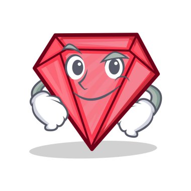 Smirking elmas karakter karikatür tarzı