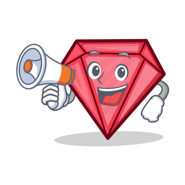 С мегафоном в стиле мультфильма
