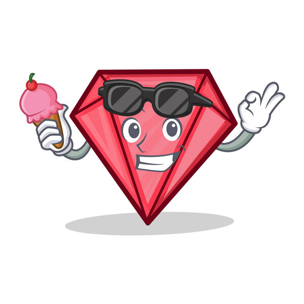 С мороженым в стиле мультфильма
