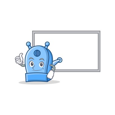 Başparmak ile tahta kalem kalemtıraş karakter karikatür