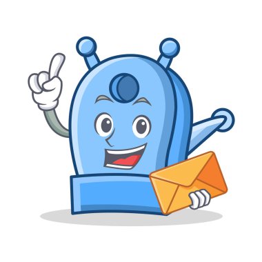 Zarf kalem kalemtıraş karakter karikatür ile