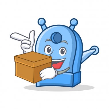 Kutu kalem kalemtıraş karakter karikatür ile