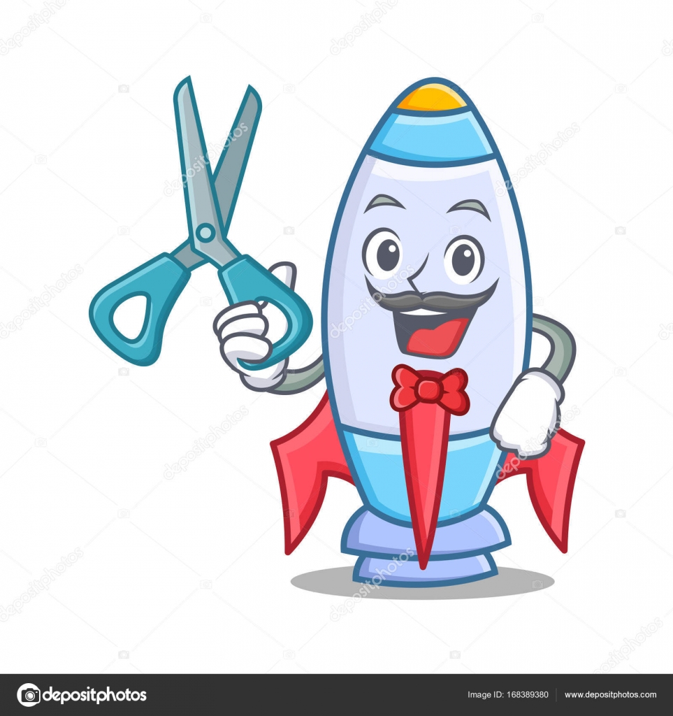 床屋かわいいロケット文字漫画 ストックベクター C Kongvector
