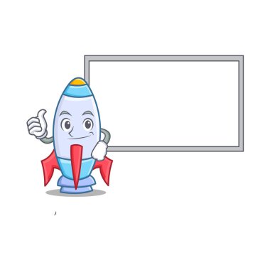 Başparmak yukarıya kurulu şirin roket karakter karikatür ile