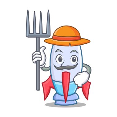 Çiftçi şirin roket karakter karikatür