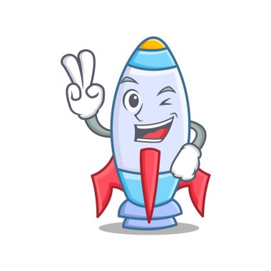 İki parmak şirin roket karakter karikatür