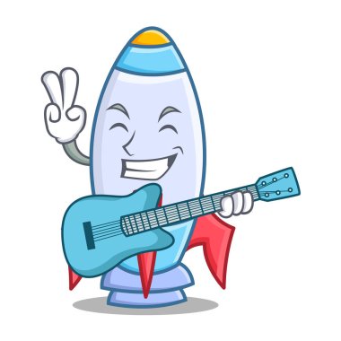 Gitar şirin roket karakter karikatür ile