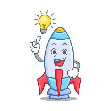 Bir fikir şirin roket karakter karikatür var