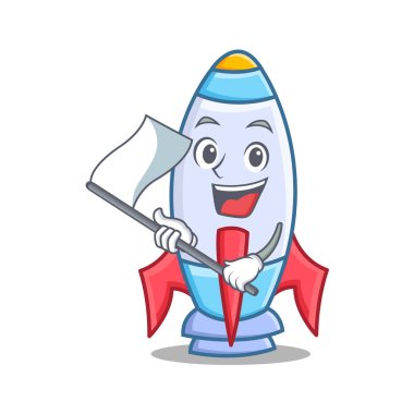 Bayrak şirin roket karakter karikatür ile