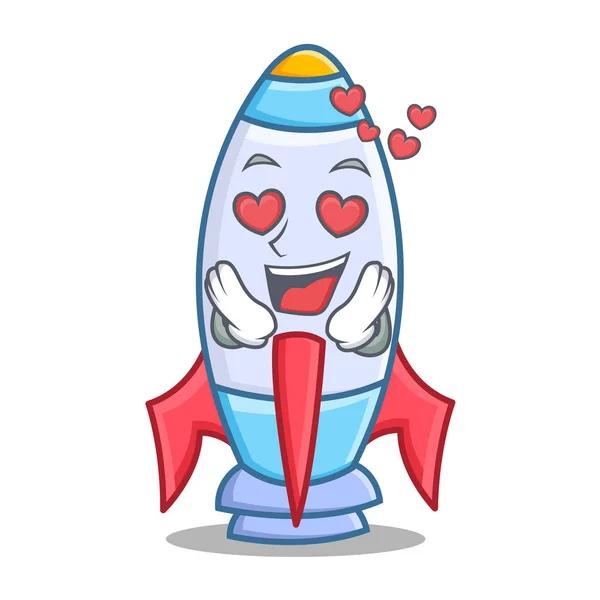 W miłości słodkie rakiet charakter kreskówka — Wektor stockowy