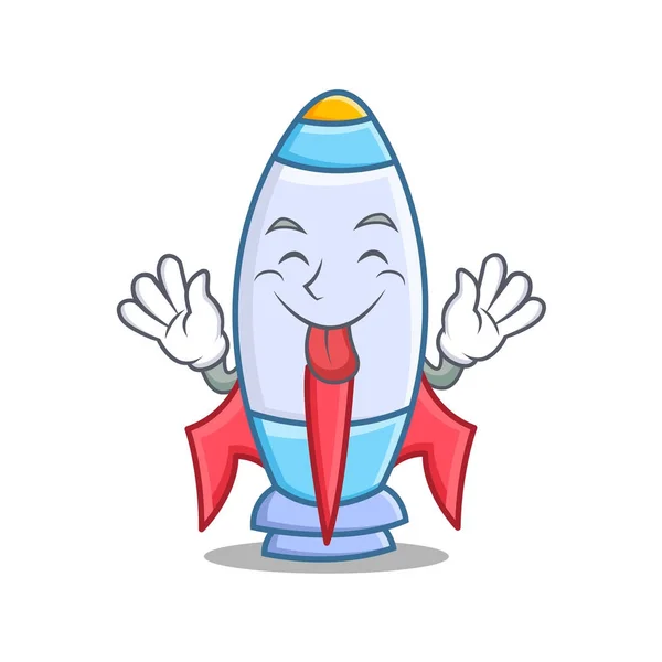 Язик милий ракетний персонаж мультфільм — стоковий вектор