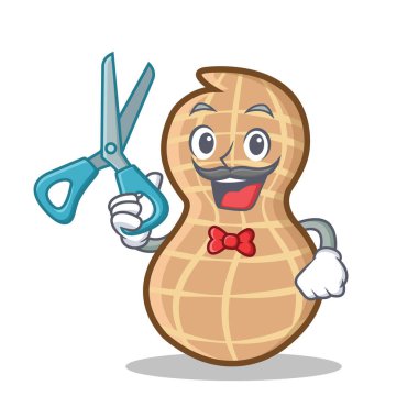 Fıstık karakter karikatür tarzı berber