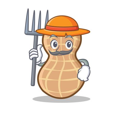 Çiftçi fıstık karakter karikatür tarzı