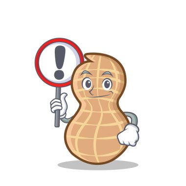 İşareti fıstık karakter karikatür tarzı ile