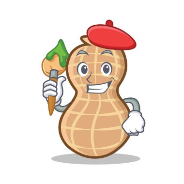 Sanatçı fıstık karakter karikatür tarzı