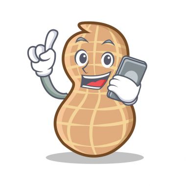 Telefon fıstık karakter karikatür tarzı ile