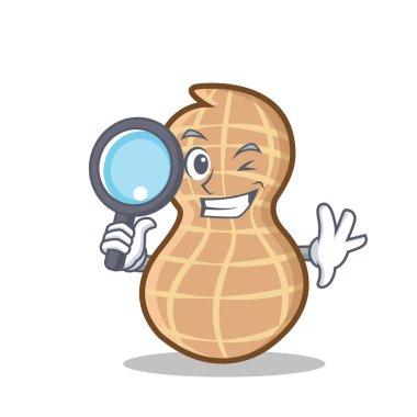 Dedektif fıstık karakter karikatür tarzı