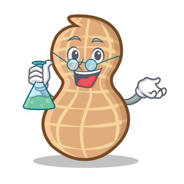 Profesör fıstık karakter karikatür tarzı