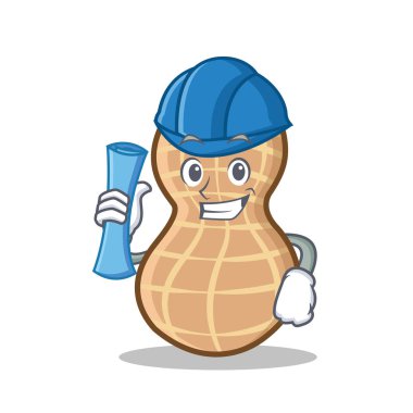 Mimar fıstık karakter karikatür tarzı