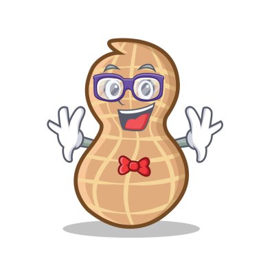 Geek fıstık karakter karikatür tarzı