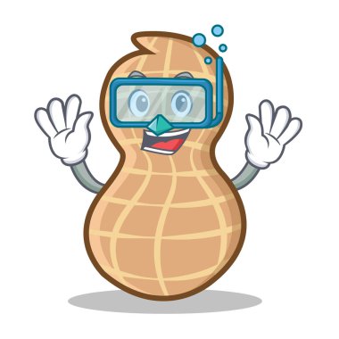 Fıstık karakter karikatür tarzı dalış