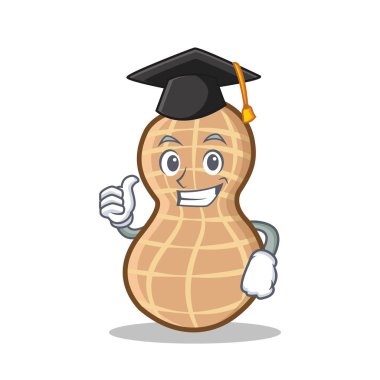 Mezuniyet fıstık karakter karikatür tarzı