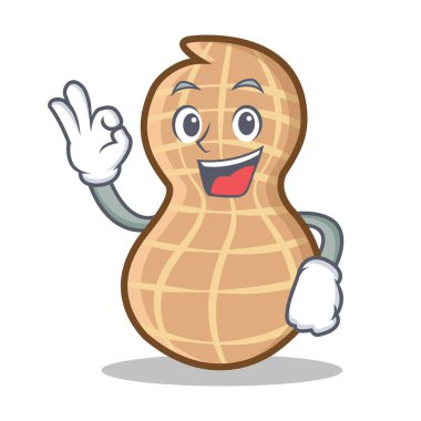 Fıstık karakter karikatür tarzı Tamam